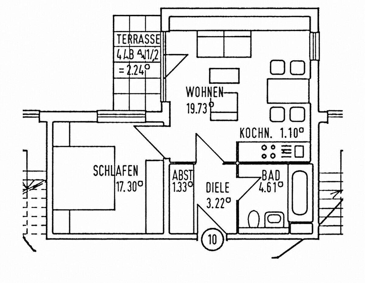 Zentral gelegene 2-Zimmer-Wohnung mit Terrasse und Duplex-Stellplatz in Augsburg – Augsburg – Vorschaubild 9