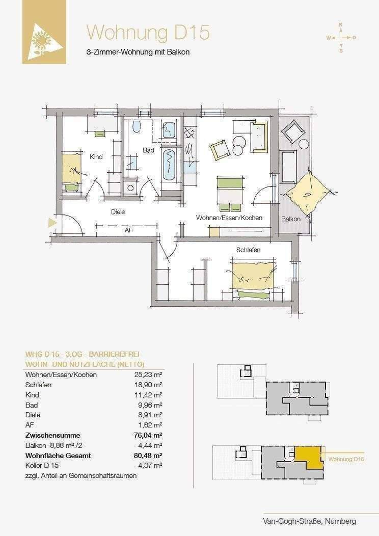 Penthouse mit 3 Zimmern mit weitläufigem Feldblick – Nürnberg – Vorschaubild 5
