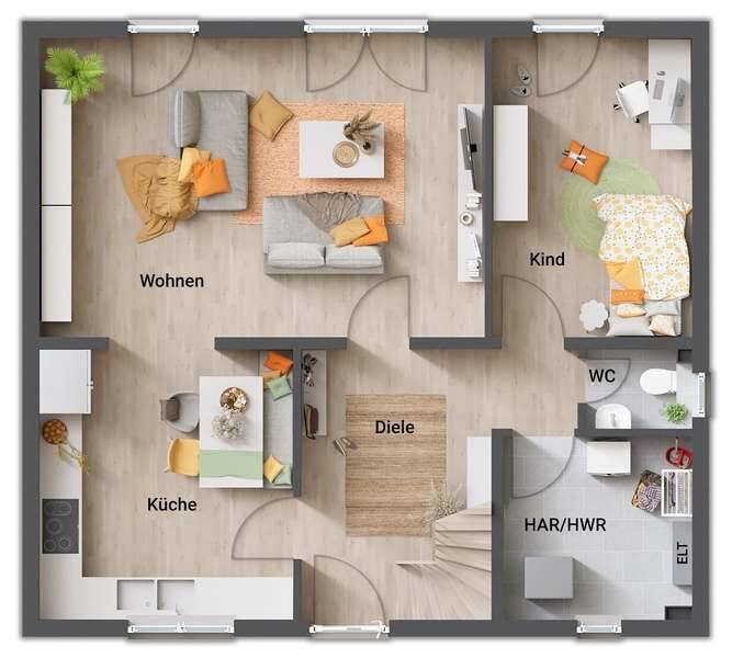Flair 125, Preis inkl. Grundstück, massiv gebaut – Bechhofen – Vorschaubild 9
