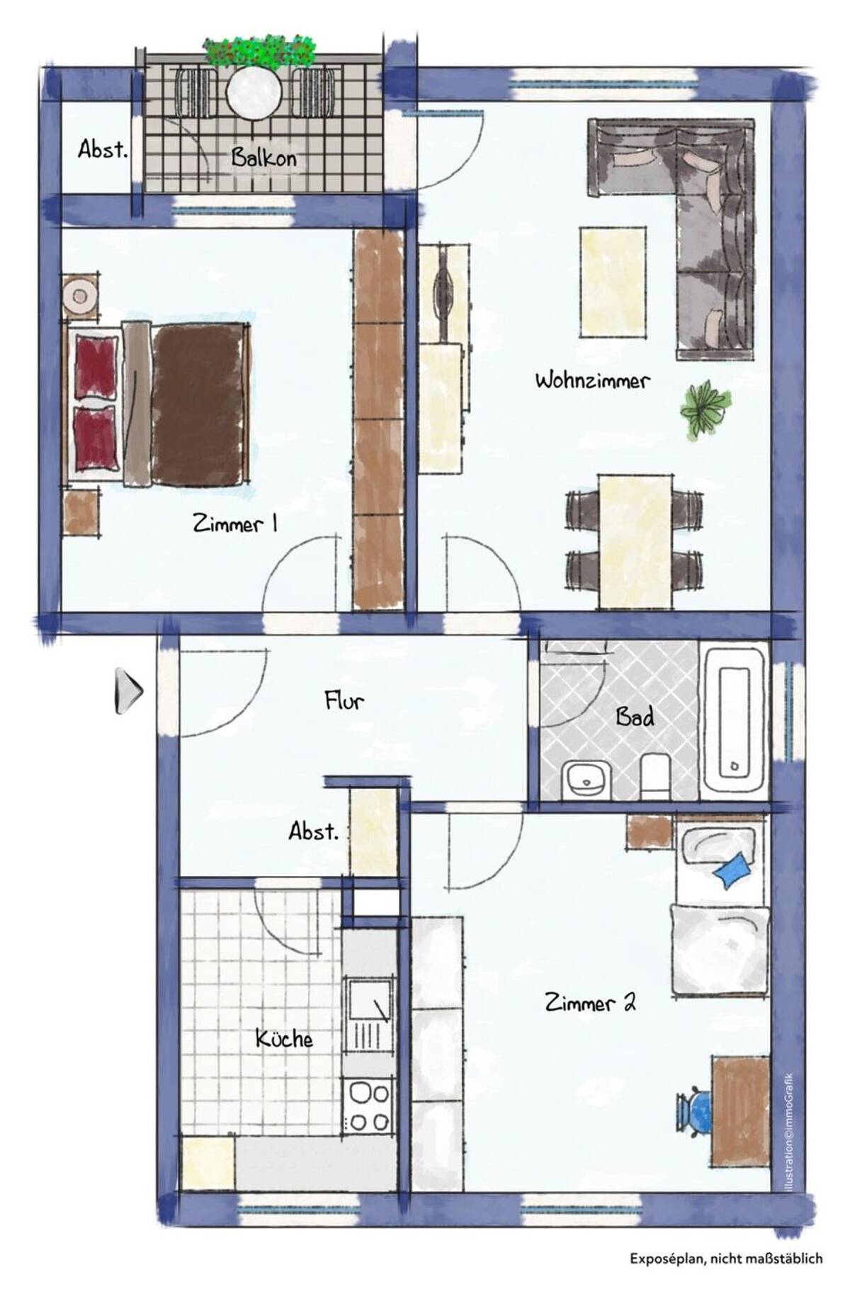 3-Zimmer-Wohnung mit Garage in ruhiger Lage von Erlensee – 63526 Erlensee – Bild 1 von 2