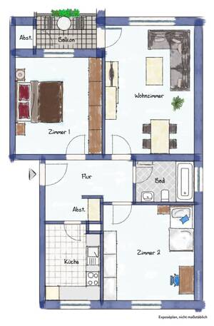 3-Zimmer-Wohnung mit Garage in ruhiger Lage von Erlensee – 63526 Erlensee – Vorschaubild 1