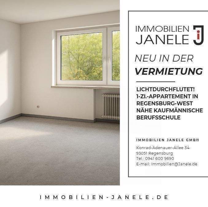 Sonnendurchströmt! 1-Zi.-Appartement in Regensburg-West nähe Kaufmännische Berufsschule