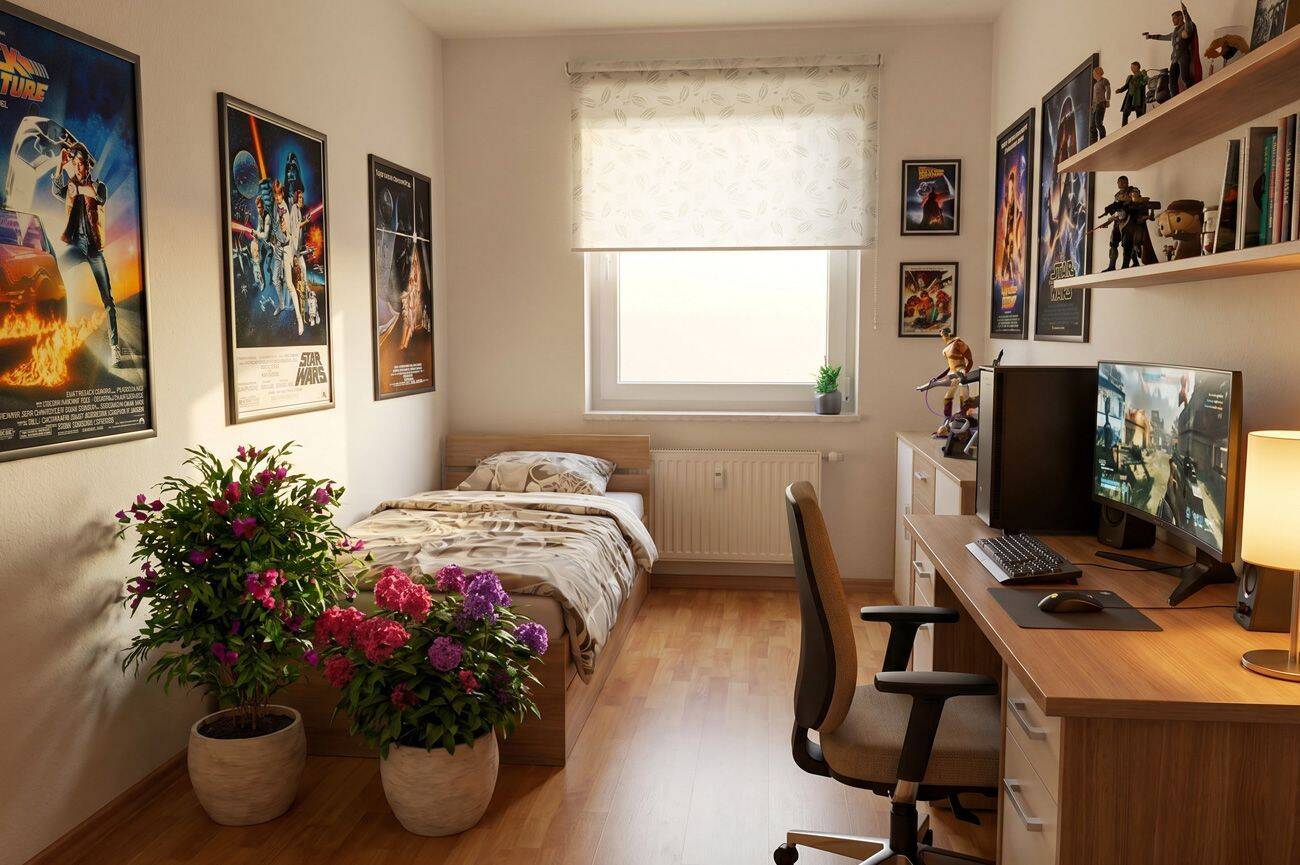 die Stadt zum Greifen nahe - helle 3 Zimmer mit großem Südbalkon, Tageslichtbad und Einbauküche – Chemnitz – Vorschaubild 5