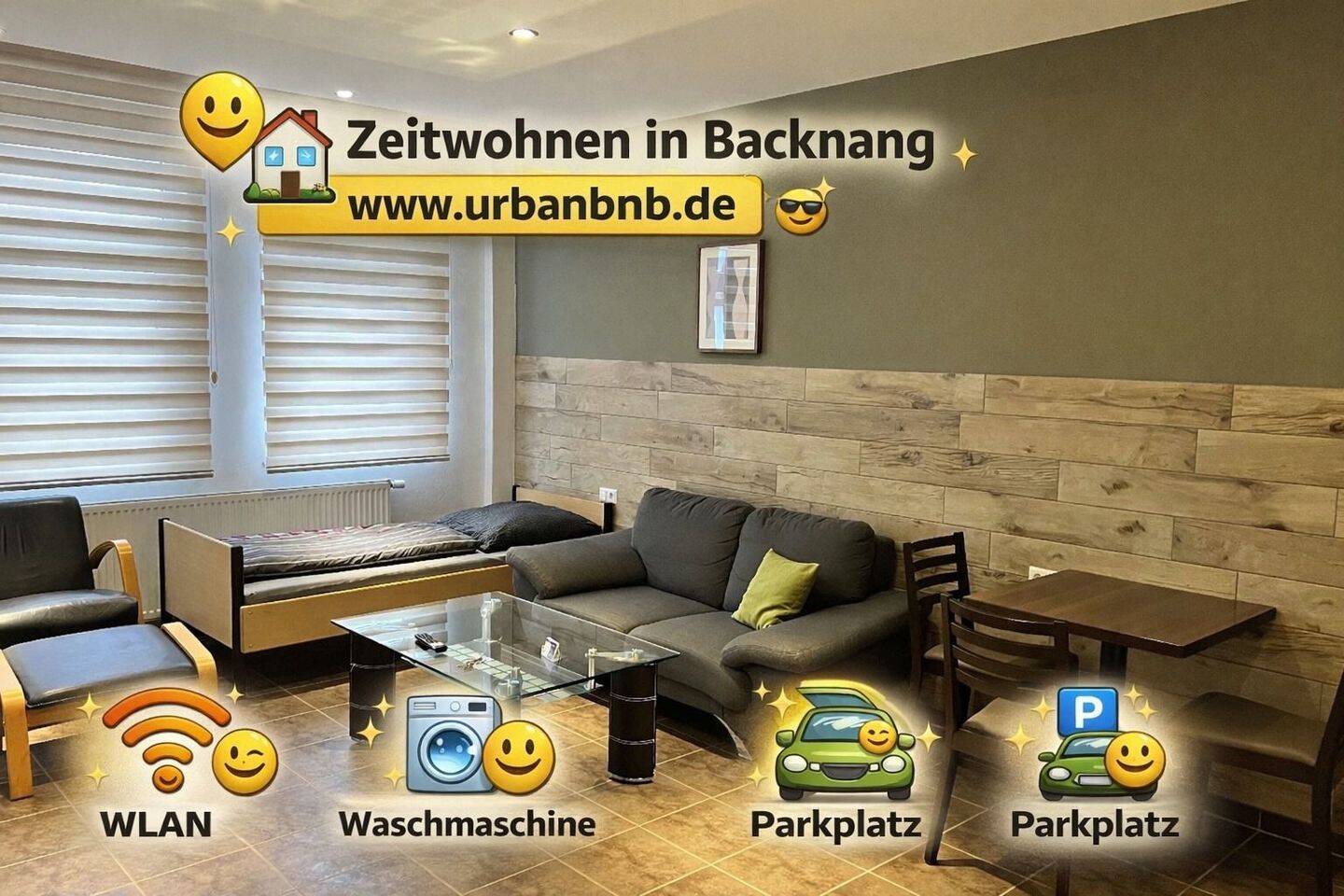 Zeitwohnen in Backnang - möbliertes Boardinghaus-Apartment ab einem Monat