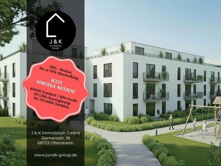 Erstbezug! Moderne Eigentumswohnung im EG mit Terrasse + Garten I KfW 40 QNG