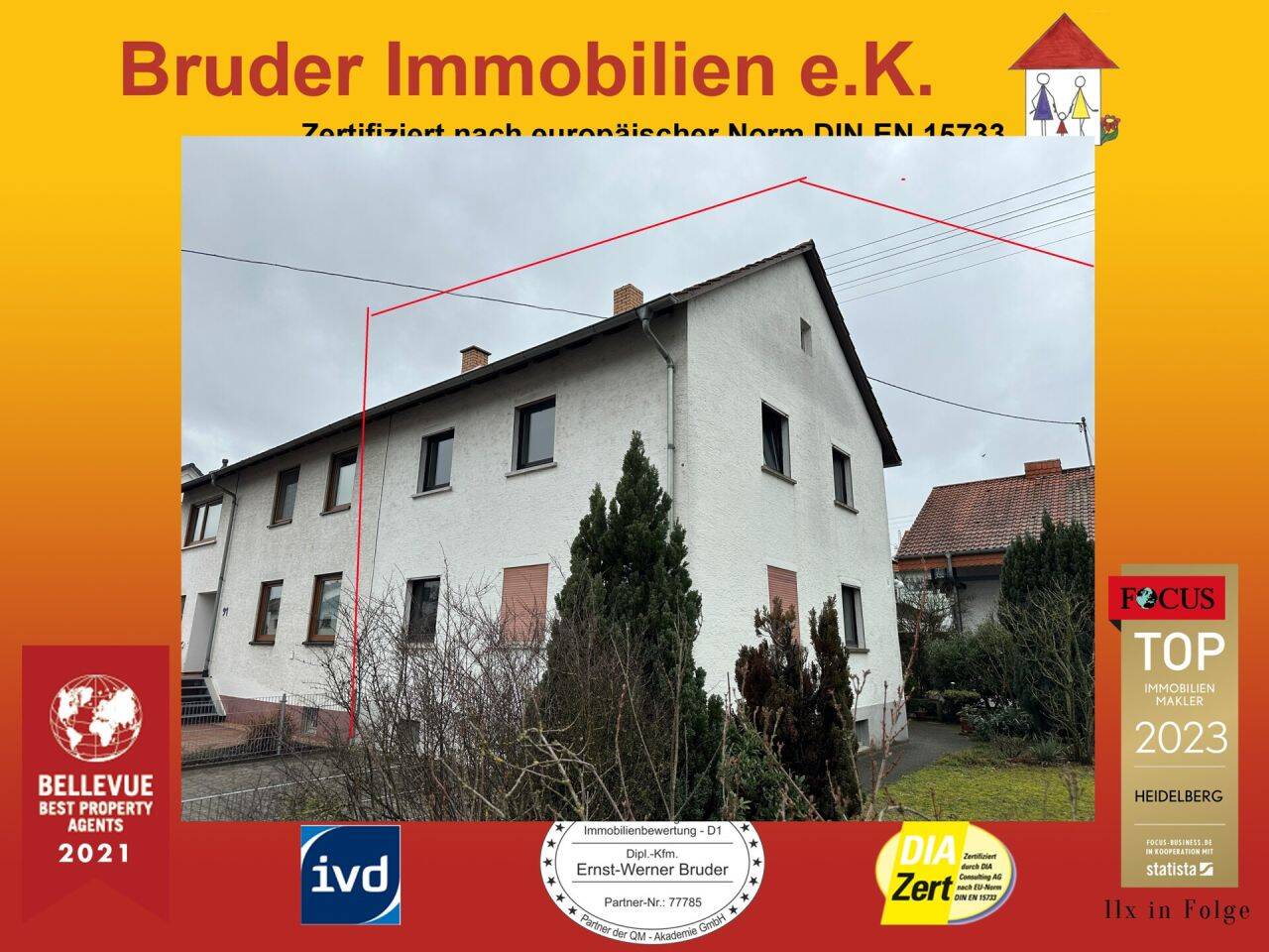 Walldorf: Doppelhaushälfte, Nußlocher Str. 93, sanierungsbed. FREI, keine K-Prov – Walldorf – Bild 1 von 9