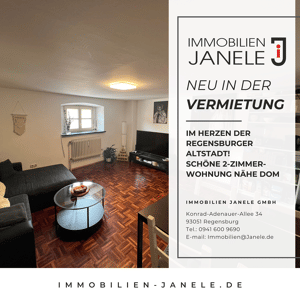 Im Herzen der Regensburger Altstadt! Schöne 2-Zimmer-Wohnung Nähe Dom