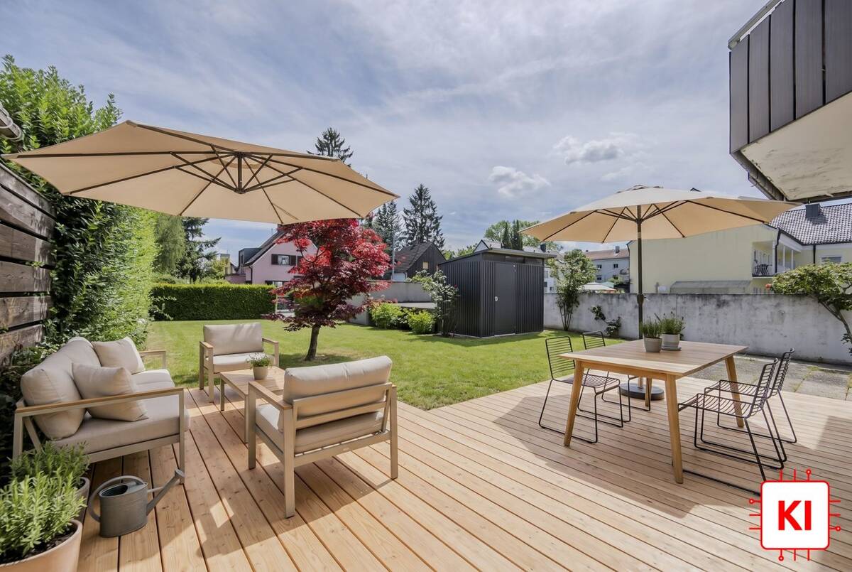 111m² Wohn-Nutzfläche | Bezugsfreie 3-Zi-Gartenwohnung mit Hobbyraum, EBK und Granitausstattung – 80935 München – Bild 1 von 9