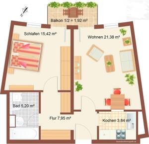 5,4 % IST-Rendite, renovierte 2 Zimmer Wohnung mit Balkon, EBK und Stellplatz – 4209 Leipzig – Vorschaubild 9