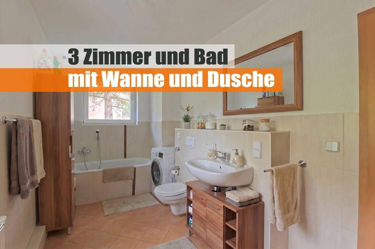 geräumige 3 Zimmer mit Fenster in Bad und Küche