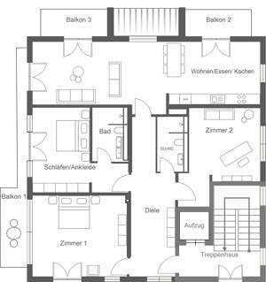 Luxuriöse 3-4 Zimmer- Wohnung mit 3 Balkonen und Blick ins Grüne – 81925 München – Vorschaubild 4