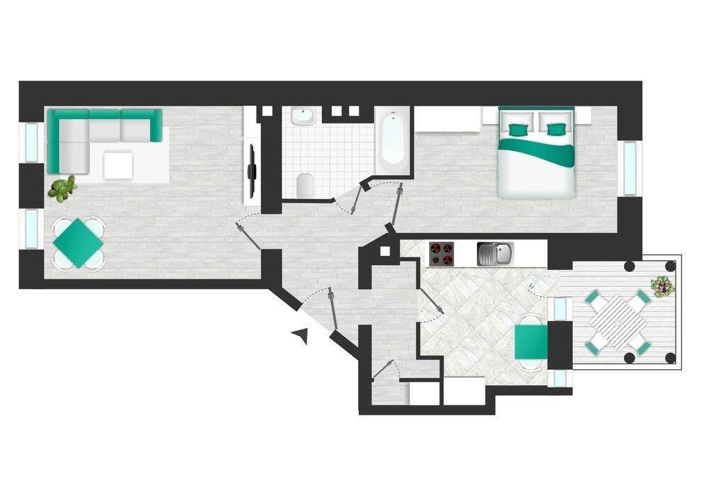 Erstbezug nach Sanierung! WG-geeignet + Wohnen am Campus... 2 Zimmer + EBK + Balkon + Bad mit Wanne + Gäste-WC+ schöner Garten – Chemnitz – Vorschaubild 2
