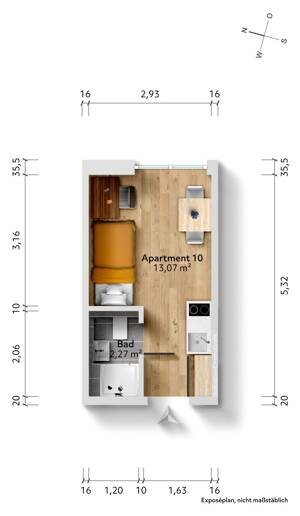 Neubau: Mikroapartments in KFW 55-Standard (A+) | Ap. 10 – 81247 München – Vorschaubild 7