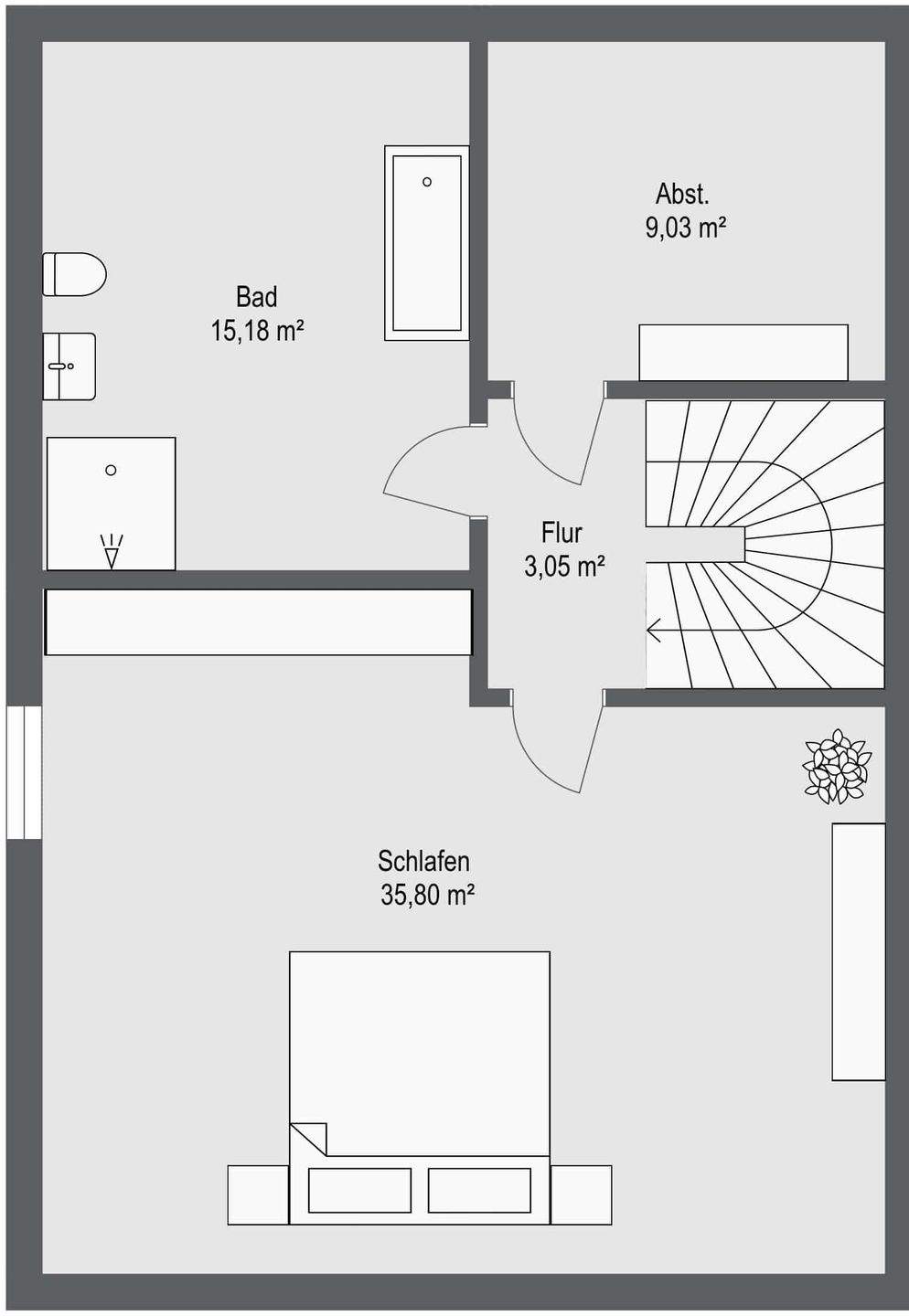 KfW-55 Neubau - Großzügige Doppelhaushälfte mit zwei Bädern!!! – Adlkofen – Vorschaubild 6