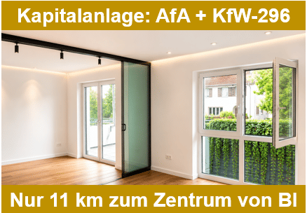 Vor BIELEFELD: ETW. als KAP-Anlage. 5% degr. Afa plus KfW-296-Förderung.