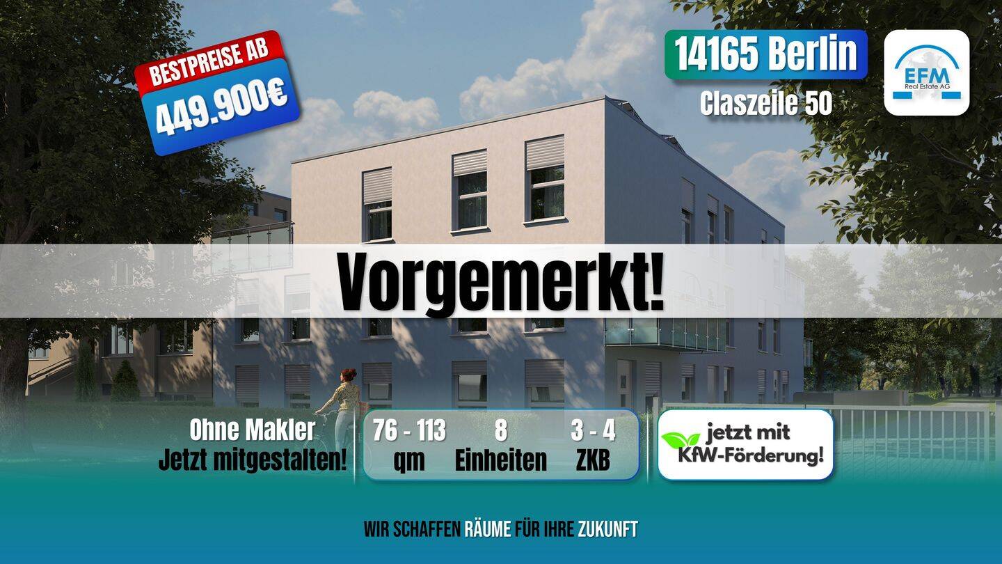 ++ZINS-/MIET-/ENERGIESPAREND++ 3 ZKB mit KfW 100.000€-Darlehen – Berlin – Bild 1 von 7
