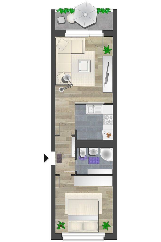 Kleine 2-Raum-Wohnung mit Balkon – Chemnitz – Vorschaubild 6