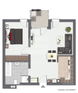 Modernes Wohnen auf ca. 56 m² - offene Küche, neues Bad und Balkon. – 53229 Bonn – Vorschaubild 7