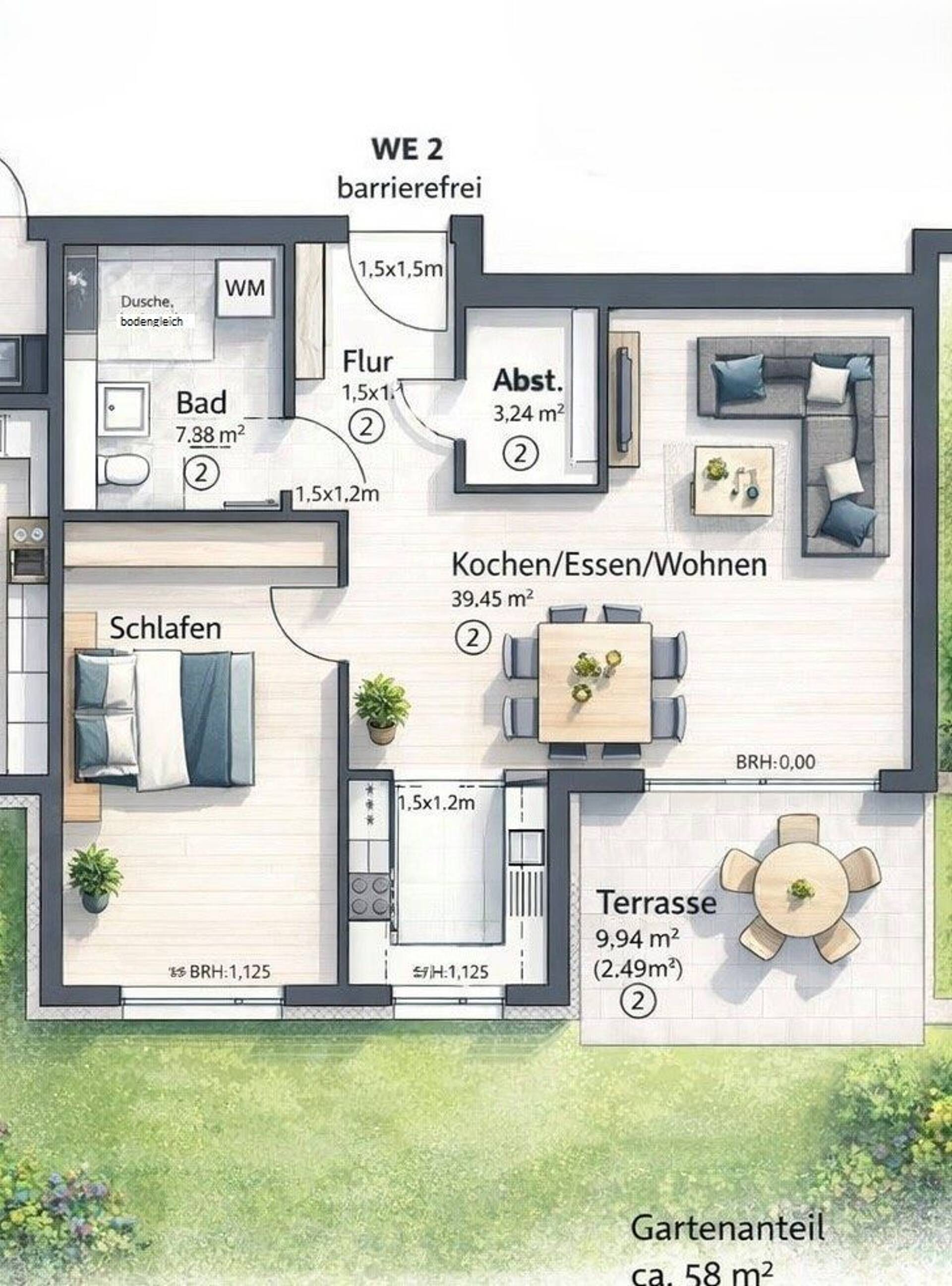 Terrassenwohnung in 76646 Bruchsal mit 63 m² kaufen