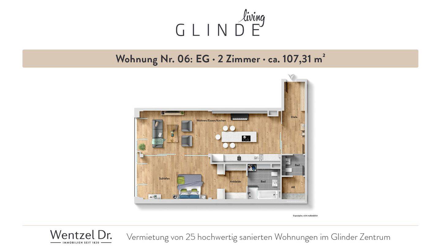 Neubau in Glinde - stilvolle 2-Zimmer-Wohnungen- Wentzel Dr.