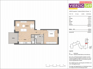 Citynah & durchdacht - großzügig geschnittene 2-Zimmer-Wohnung mit Balkon – 40549 Düsseldorf – Vorschaubild 9