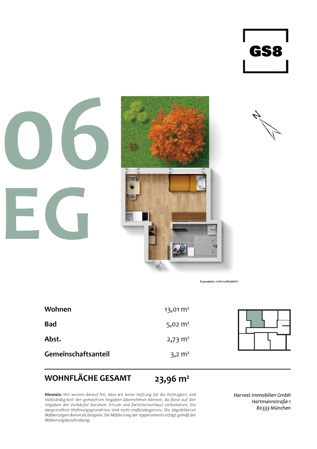 Neubau Studentenappartement im Erdgeschoss mit privatem Garten zur Kapitalanlage – München – Vorschaubild 2