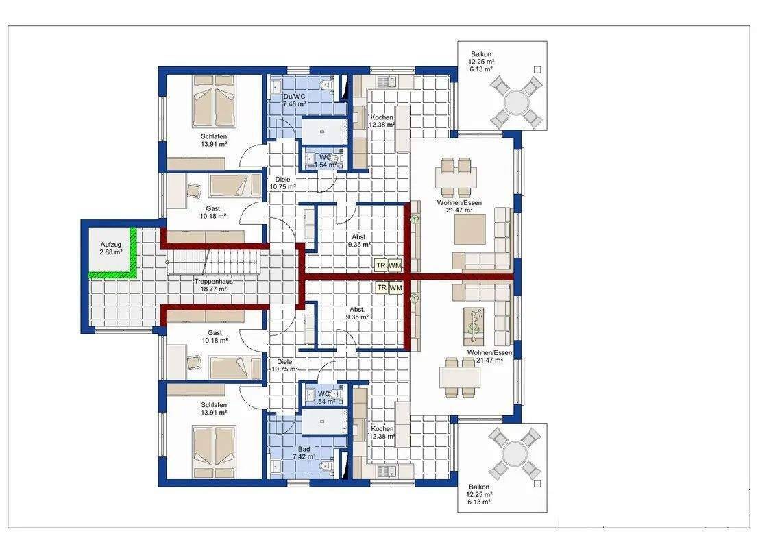 Neubau-Erstbezug: Lichtdurchflutete 3-Zimmer-Wohnung mit Balkon - Individuell gestaltbar – Bad Kreuznach – Vorschaubild 3
