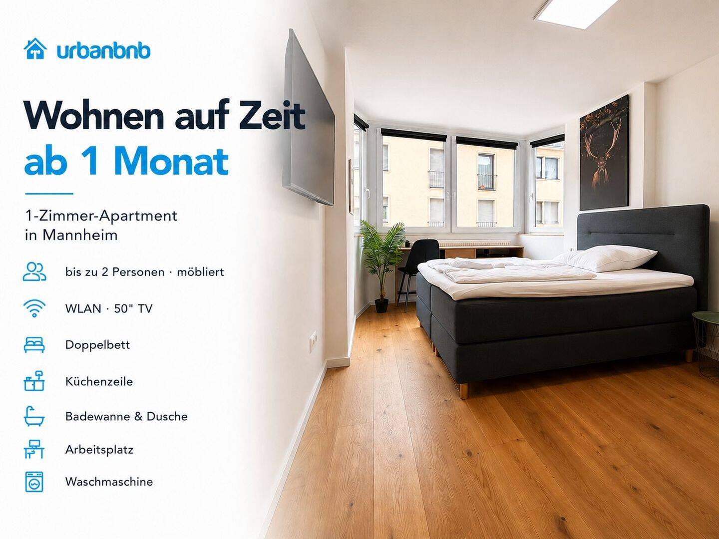 Möblierte 1-Zimmerwohnung Mannheim- Wohnen auf Zeit