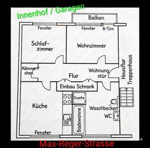 2-Zimmer-Wohnung mit großer Küche, Südbalkon & Tageslichtbad im Südviertel (Küche & Böden inkl.) – 45128 Essen – Vorschaubild 1