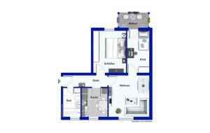 Klein, fein und bald dein! - Dreizimmerwohnung mit Balkon in Essen-Bergerhausen. – 45136 Essen – Vorschaubild 7