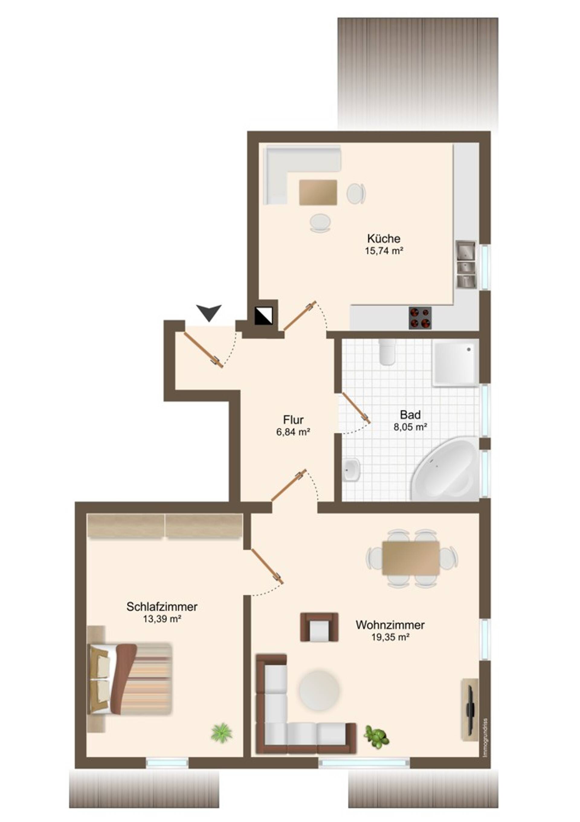 Dachgeschosswohnung in 04600 Altenburg mit 60,3 m² kaufen