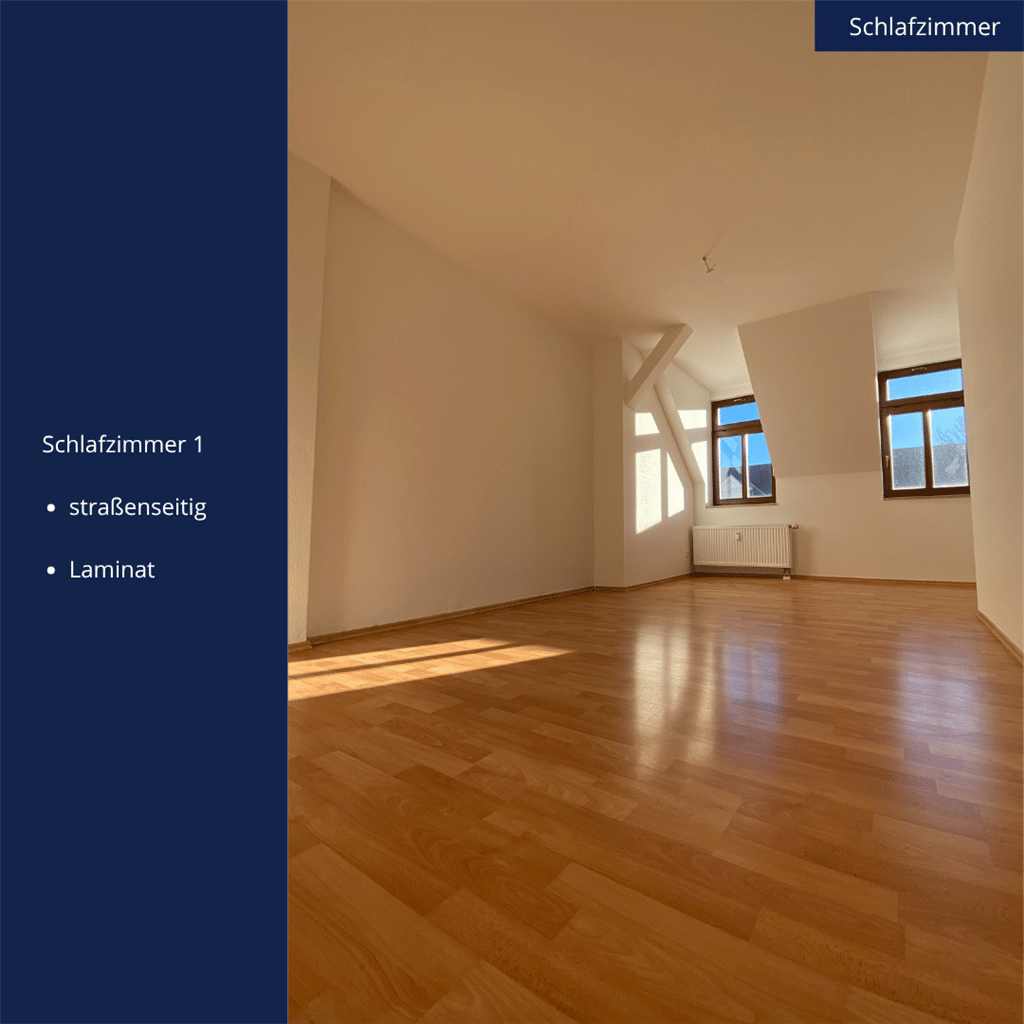 Wunderschöne 97,00 m² Maisonette-Wohnung im Dachgeschoss mit Balkon – Chemnitz – Vorschaubild 7