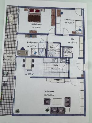 123 m² Familienwohnung in Wiesbaden-Auringen | 4 Zimmer | EBK | Balkon | Stellplatz – 65207 Wiesbaden – Vorschaubild 2