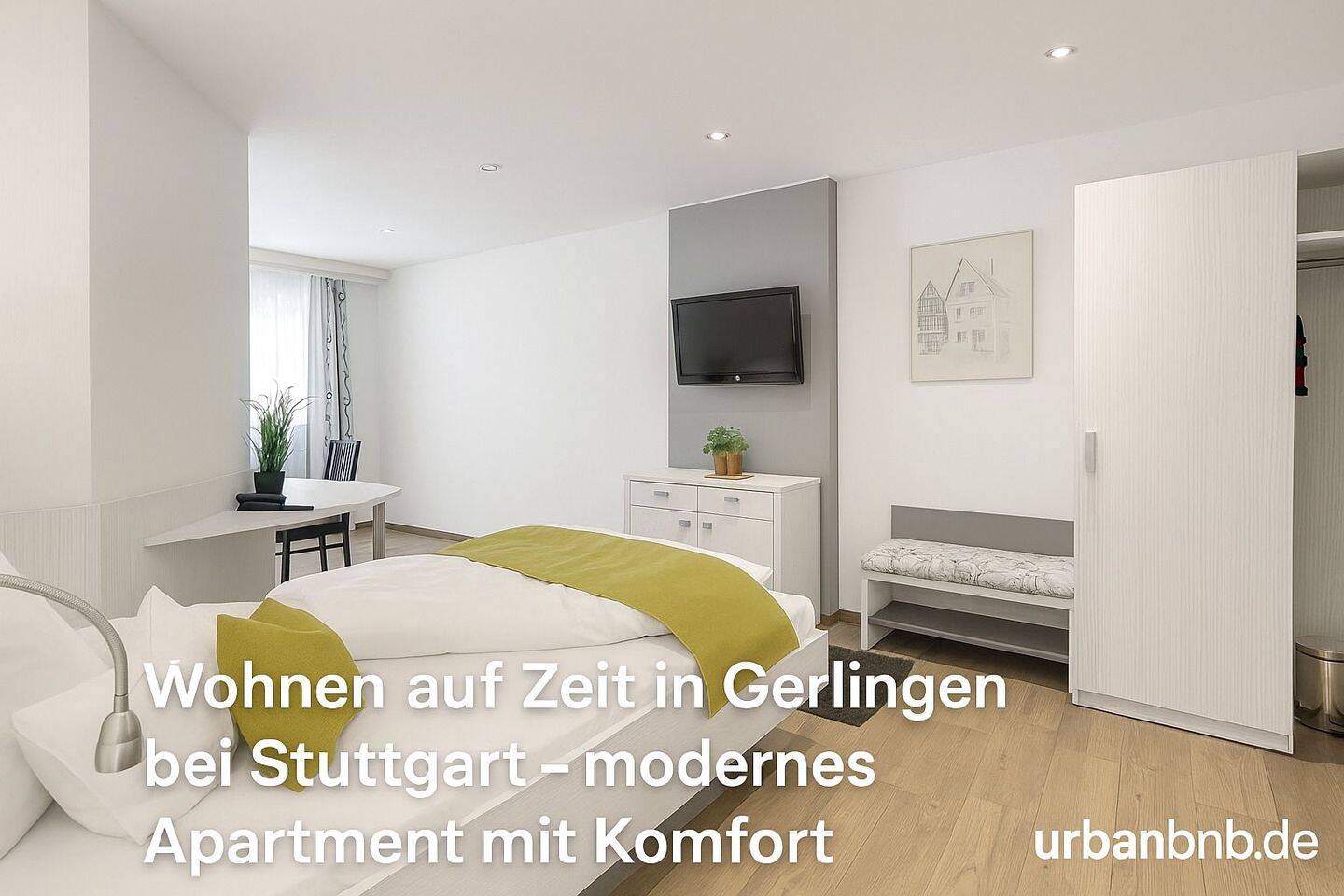 Zeitwohnen in Gerlingen: Modernes Apartment nahe Bosch, Trumpf & Thales - voll ausgestattet