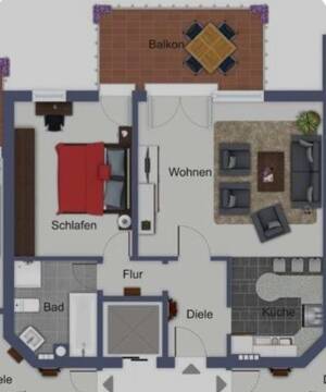 Hochwertige 2-Zimmer-Wohnung mit Balkon in Hagen-Boele / Kabel zu vermieten. – 58099 Hagen – Vorschaubild 3