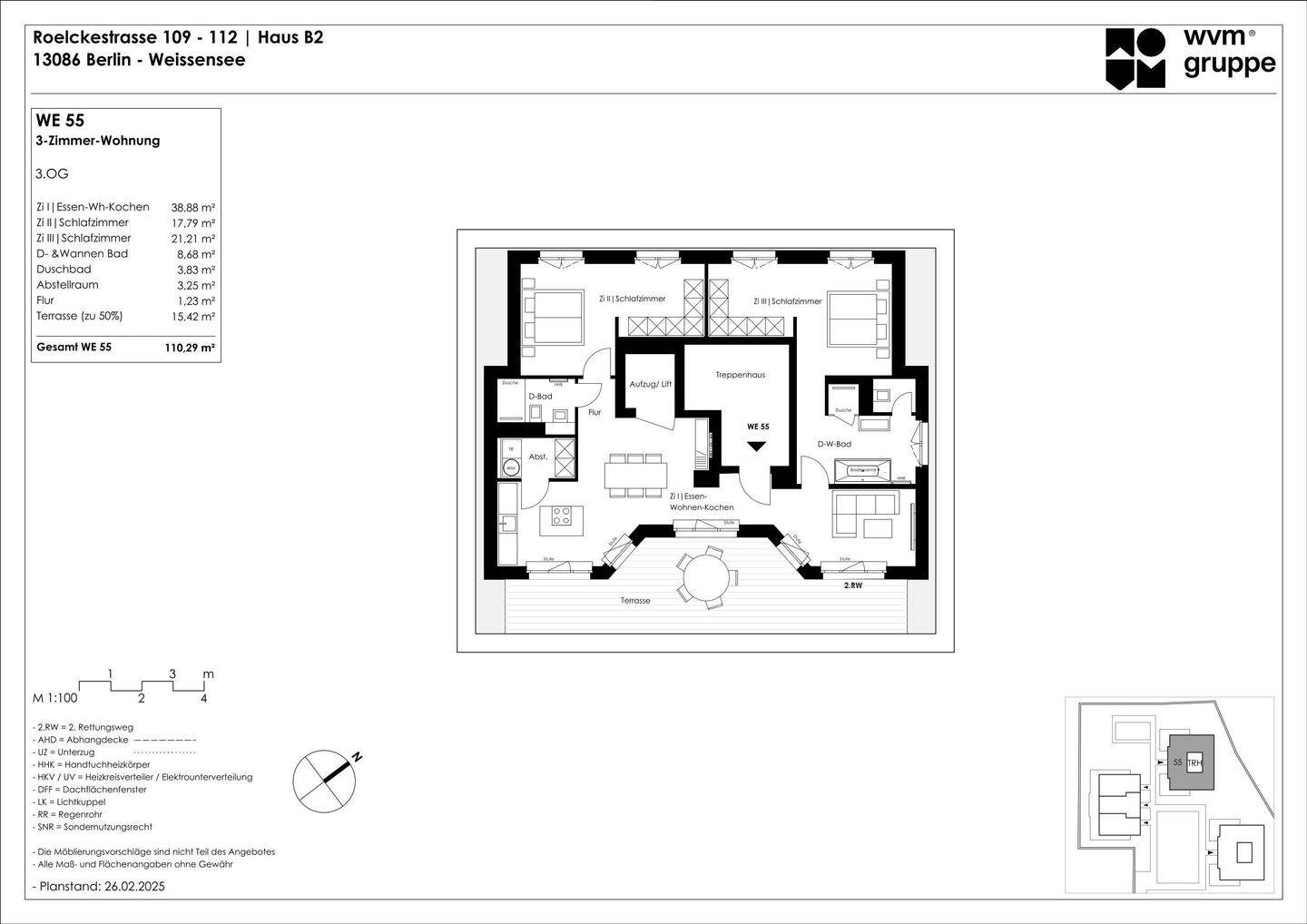 3-Zimmer-Penthouse mit Dachterrasse | provisionsfrei – Berlin – Vorschaubild 9