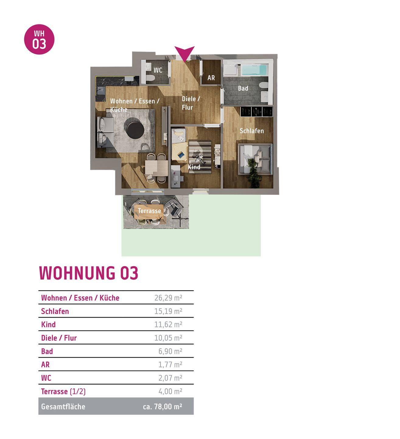 Moderne 3-Zimmer-Wohnung mit Terrasse in Erlangen Alterlangen