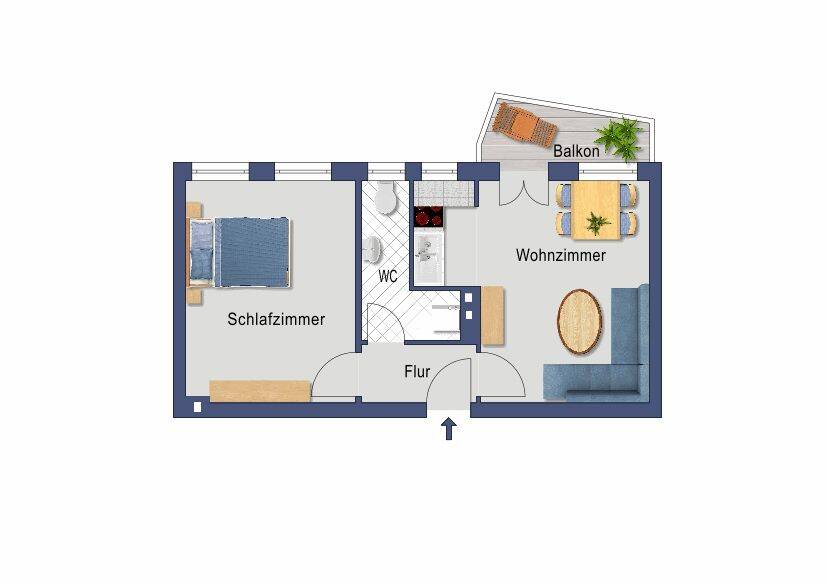 VERMIETETE ZWEI ZIMMER WOHNUNG MIT BALKON IM DRITTEN OG – Düsseldorf – Vorschaubild 2