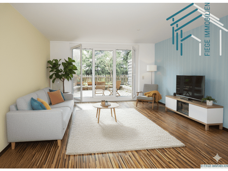 Gepflegte 1 Zimmerwohnung mit Terrasse und Gartenanteil