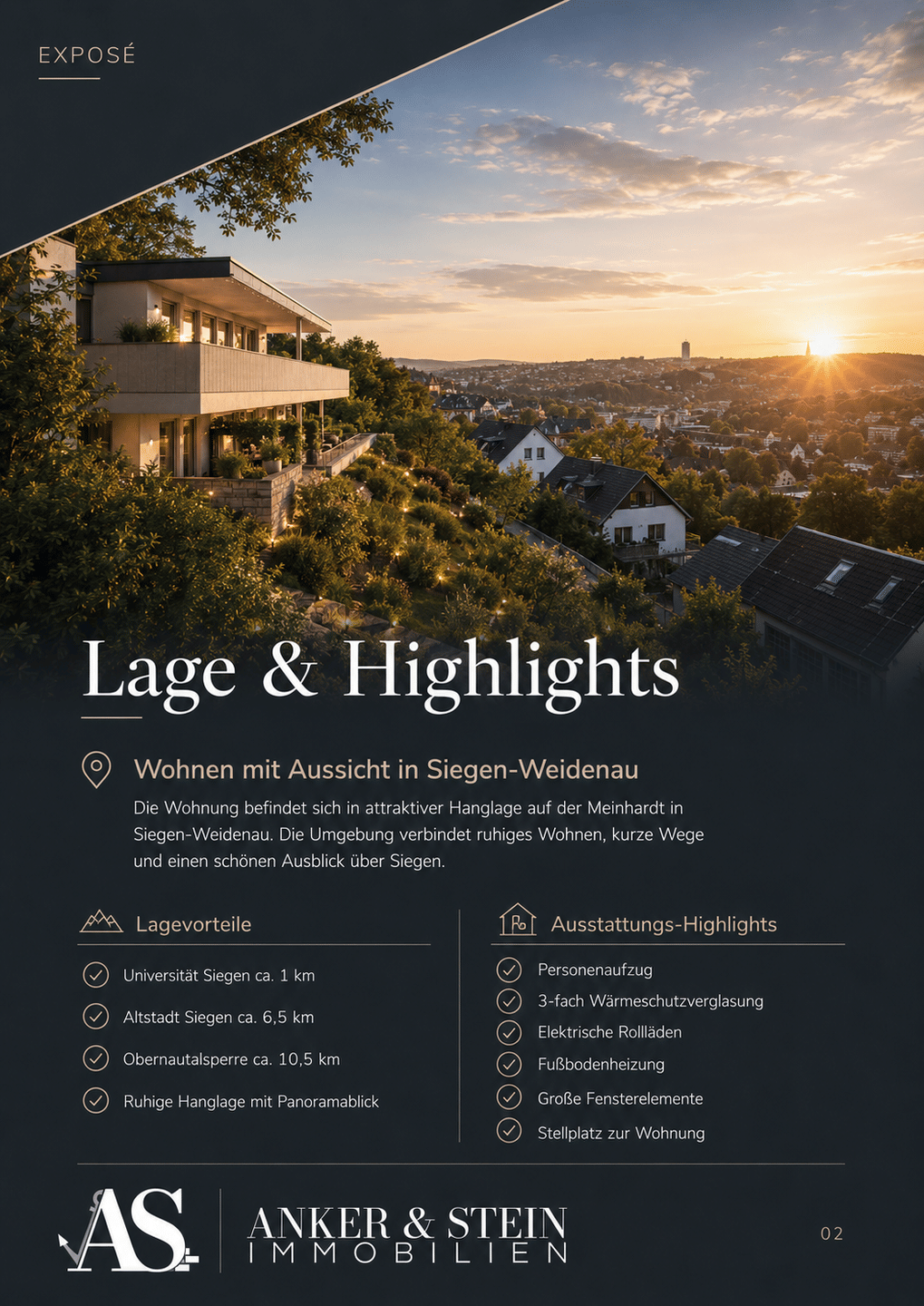 Moderne Eigentumswohnung mit 35 m² Sonnenterrasse und Panoramablick über Siegen – Siegen – Vorschaubild 3
