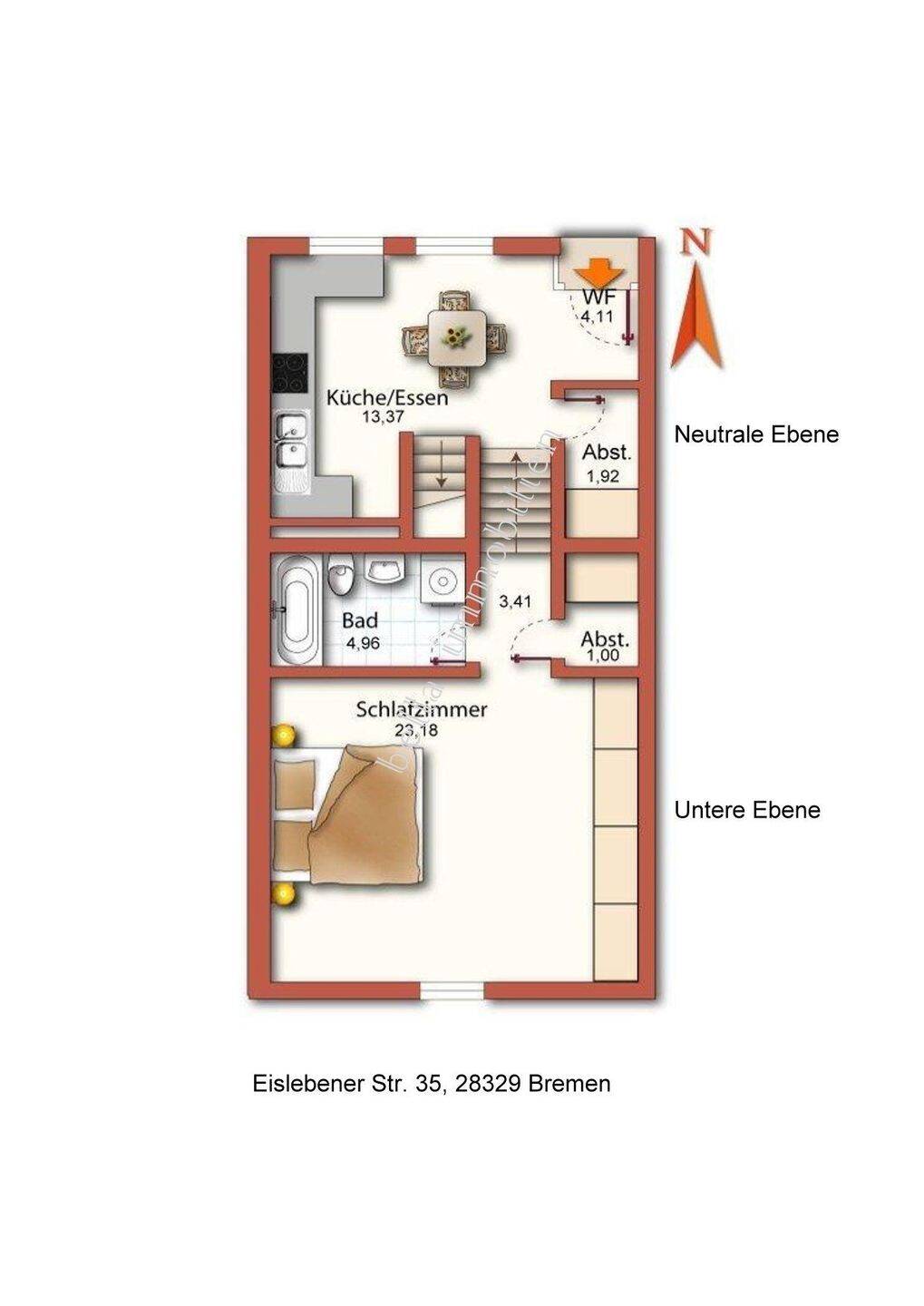 Charmante 2-Zimmer-Wohnung mit Tiefgarage – Bremen – Vorschaubild 3