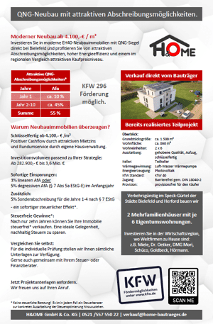 Bei BIELEFELD: QNG- Neubau- Investition mit hoher AfA plus KfW- 296. 2- 4 Zimmer- Eigentumswohnungen. – 33602 Bielefeld – Vorschaubild 7