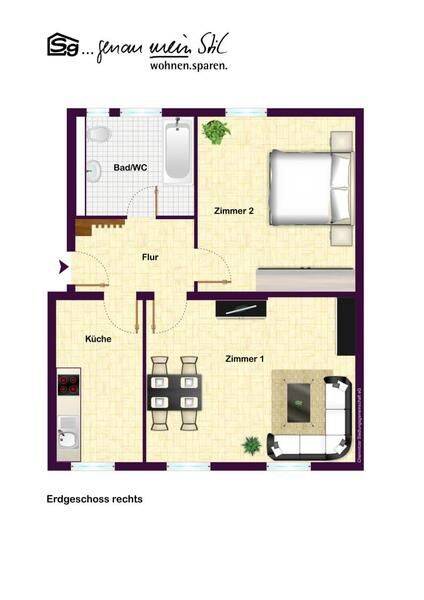 Ammonstraße! Siedlungshaus! 2 Zimmer mit Einbauküche – Chemnitz – Vorschaubild 7