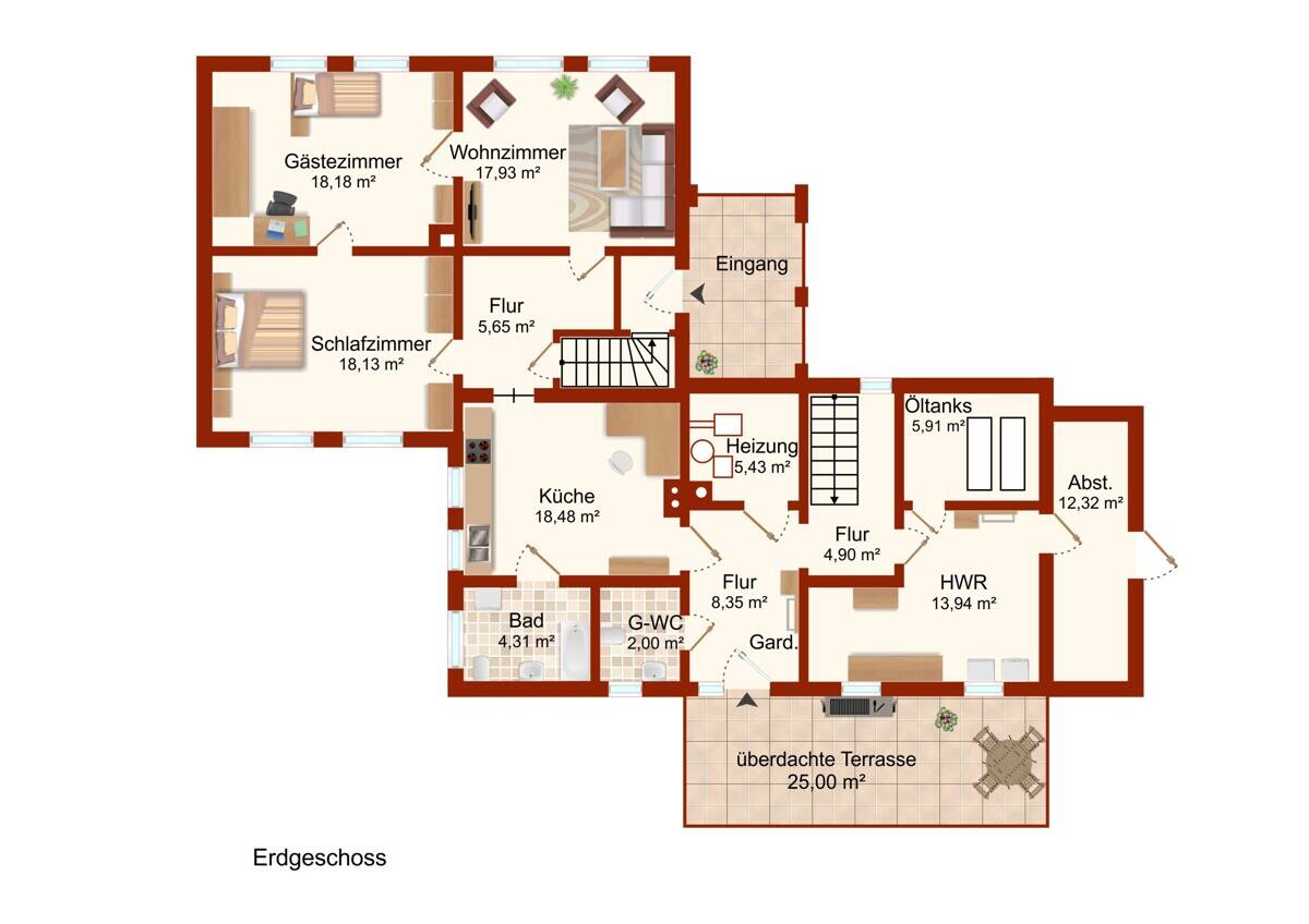 Preis deutlich reduziert ! 2 Fam.-Haus in zentraler Lage mit Garage + Stellplätze - 2 Eingänge – Thedinghausen – Vorschaubild 7
