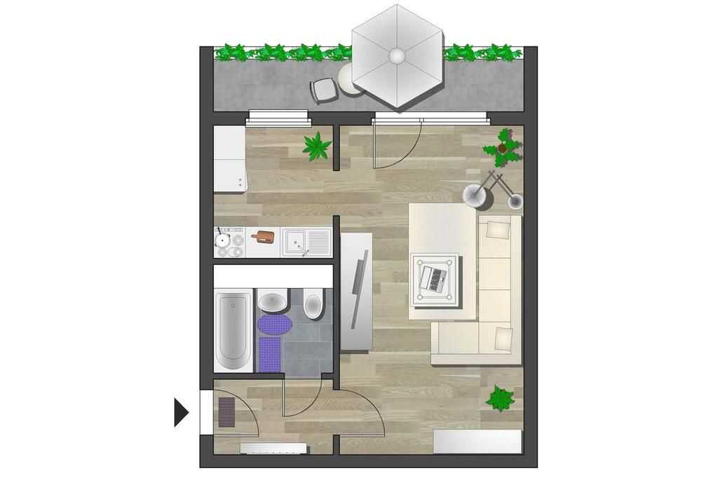 Direkt am Innenstadtring gelegene 1-Raum-Wohnung – Chemnitz – Vorschaubild 5