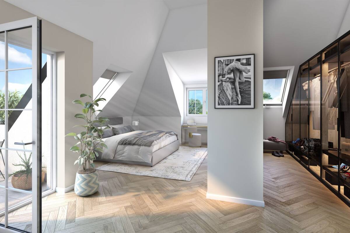 Sonnige 3-Zimmer-Dachgeschosswohnung mit Süd-West-Terrasse – 81825 München – Bild 1 von 4