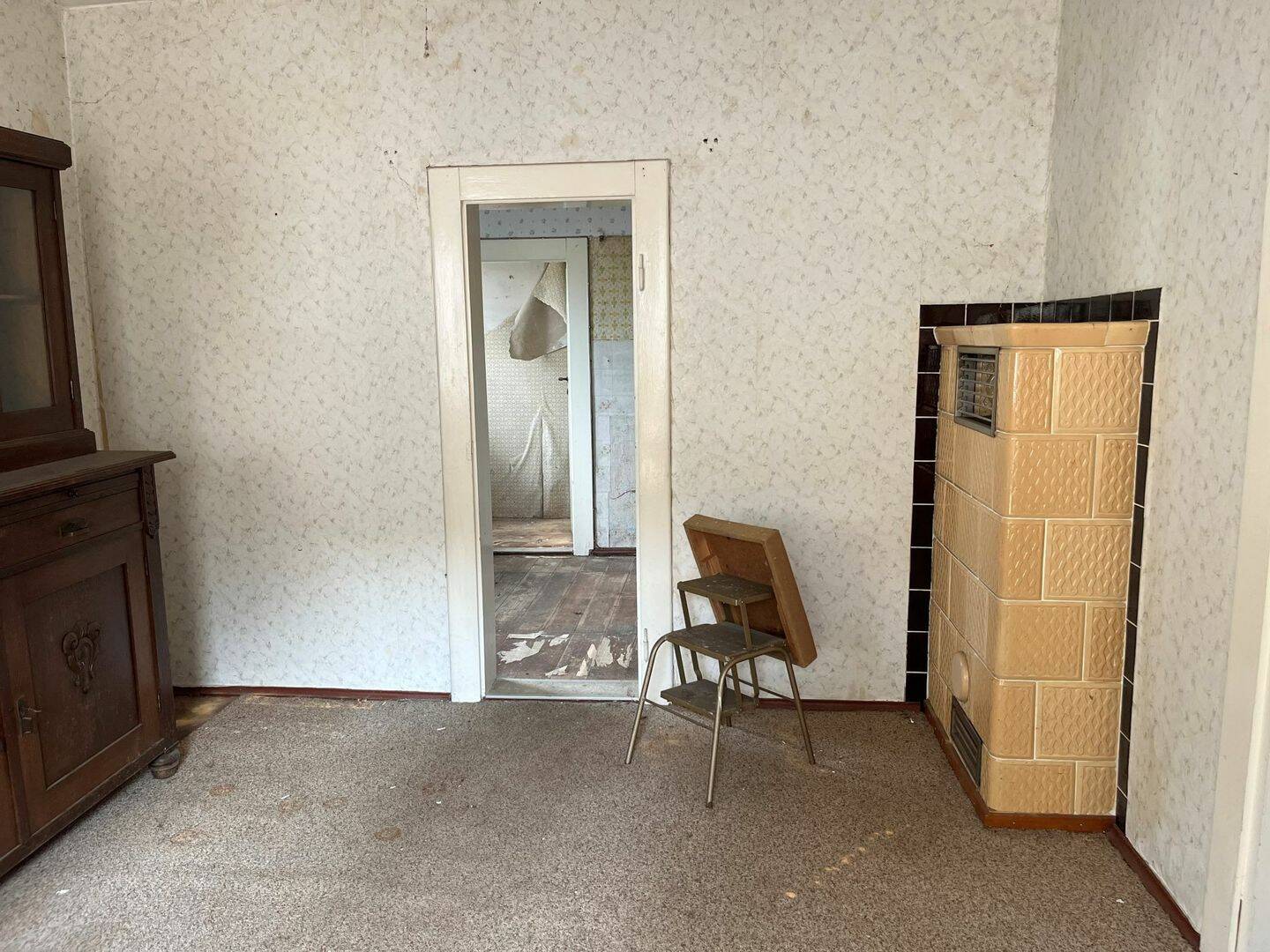 Wohnhaus mit kleinem Hof mit großem Grundstück, einem Wald- und einem Wiesengrundstück