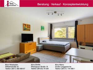 Sehr gepflegte 1 ZKB-Apartment mit Blick ins Grüne in naturnaher Lage von Mainz-Oberstadt