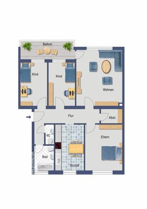 ACHTUNG SOMMERAKTION ! Geräumige Kapitalanlage mit Balkon in D-Rath! Provisionsfrei! – Rather Kreuzweg 69, 40472 Düsseldorf – Vorschaubild 3
