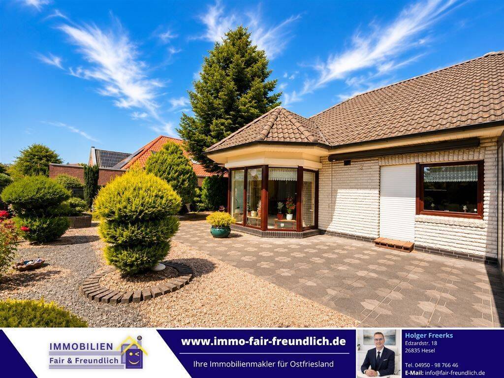 Exklusiver Bungalow Baujahr 2001 - Komfortables Wohnen mit Sommergarten und Garage in Hesel – Hesel – Vorschaubild 3